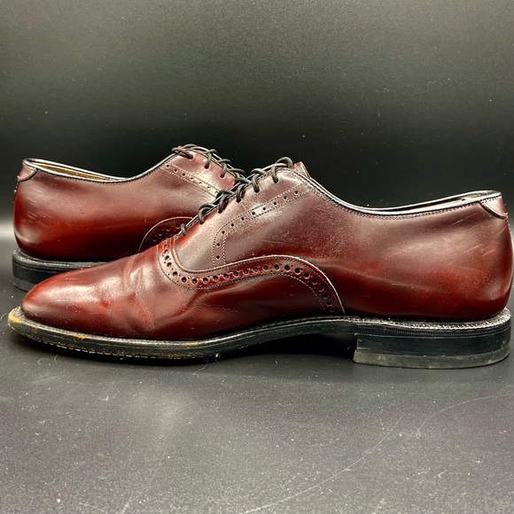 Mens Sz 10 Oxford Dress Shoes Burgundy Leather